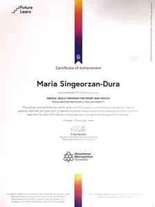 Certificate of Achievement - Mental Skills
